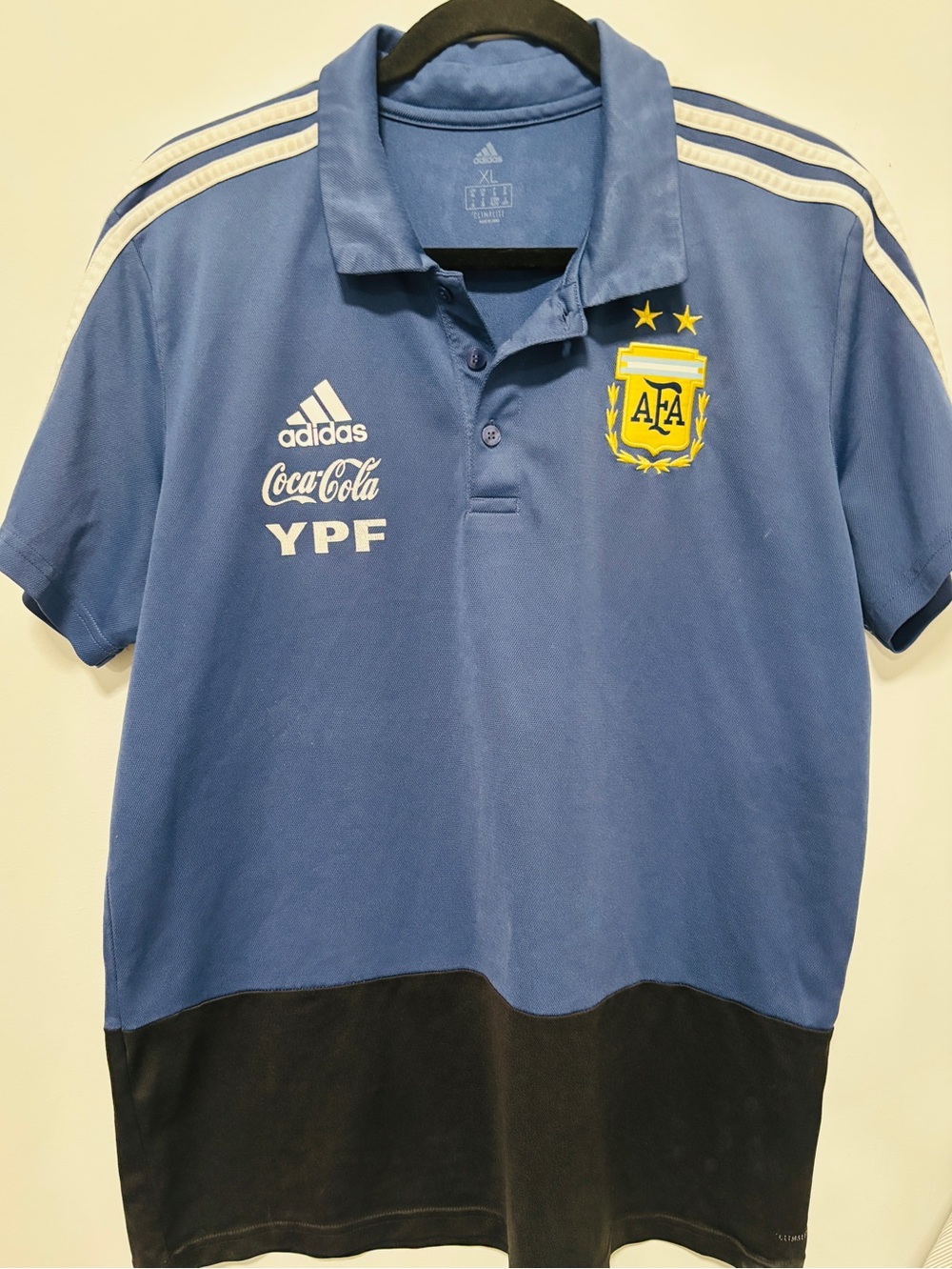 ADIDAS Argentina’s Futbol Association Blue & Black Men’s  Polo XL